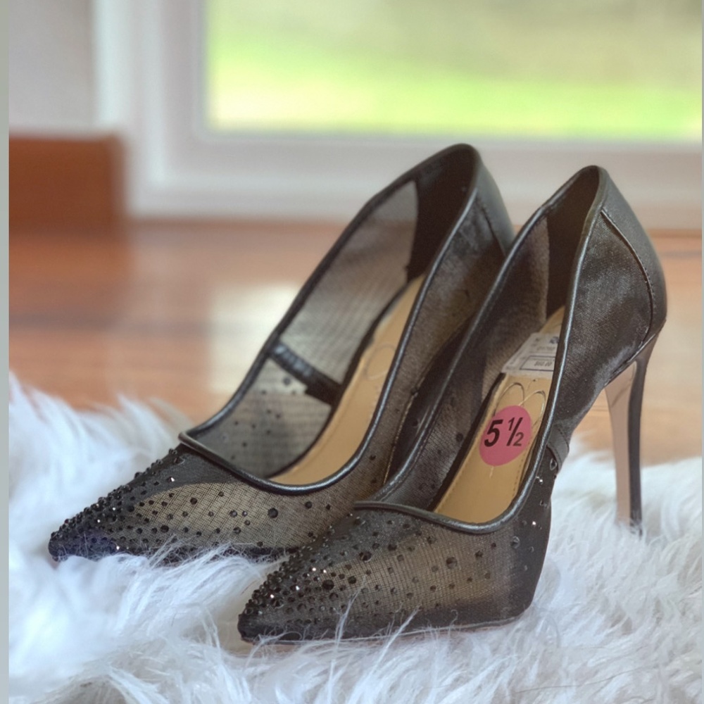 Jessica Simpson Pylise Rhinestone Mesh Pumps